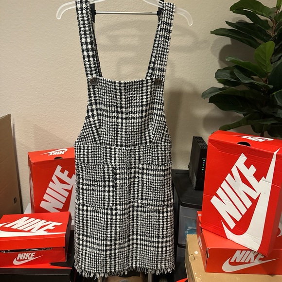 orange creek Dresses & Skirts - Orange Creek Monochrome Houndstooth overall dress